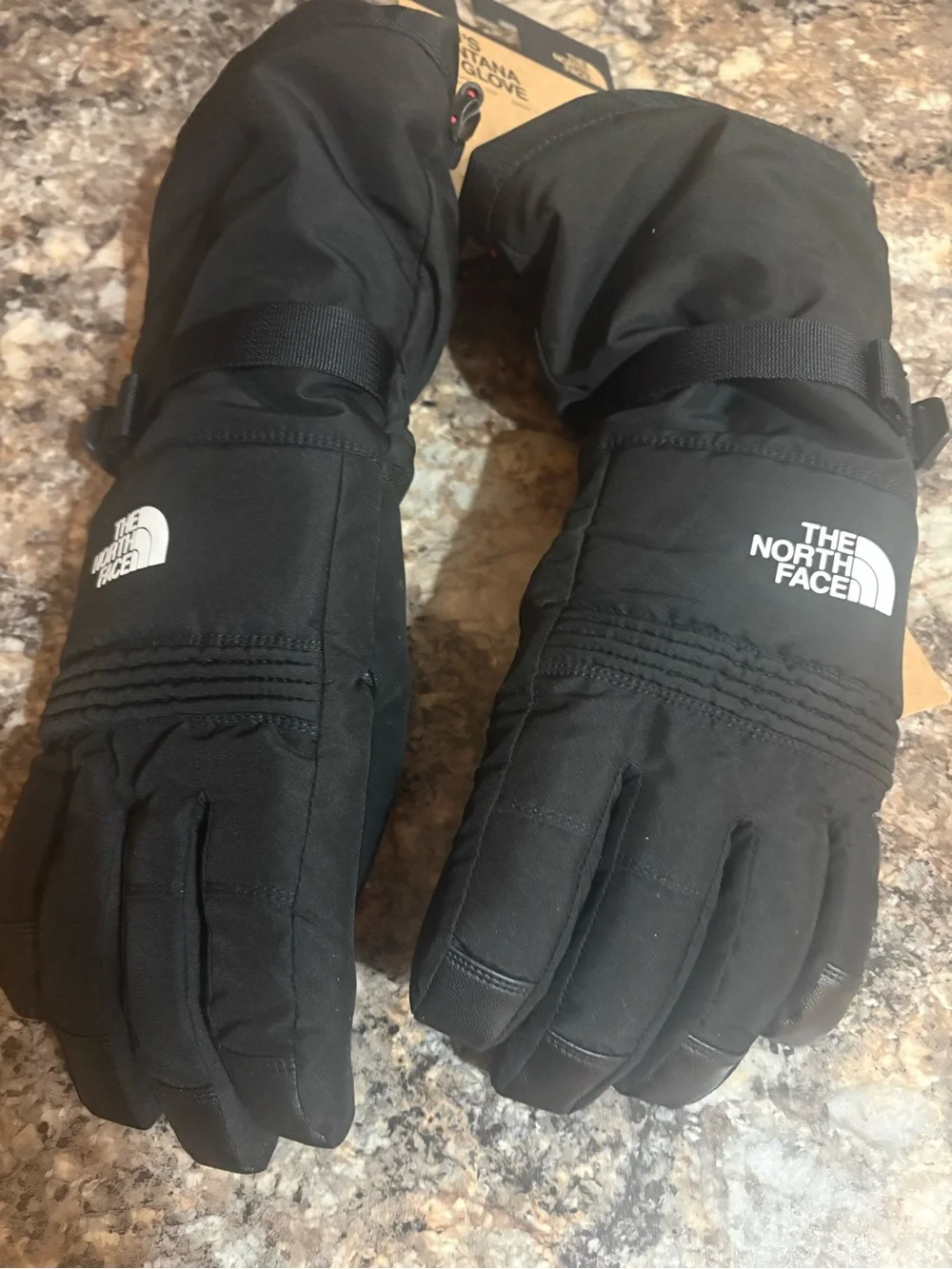 The North Face Men's Black Winter Ski Gloves with Logo